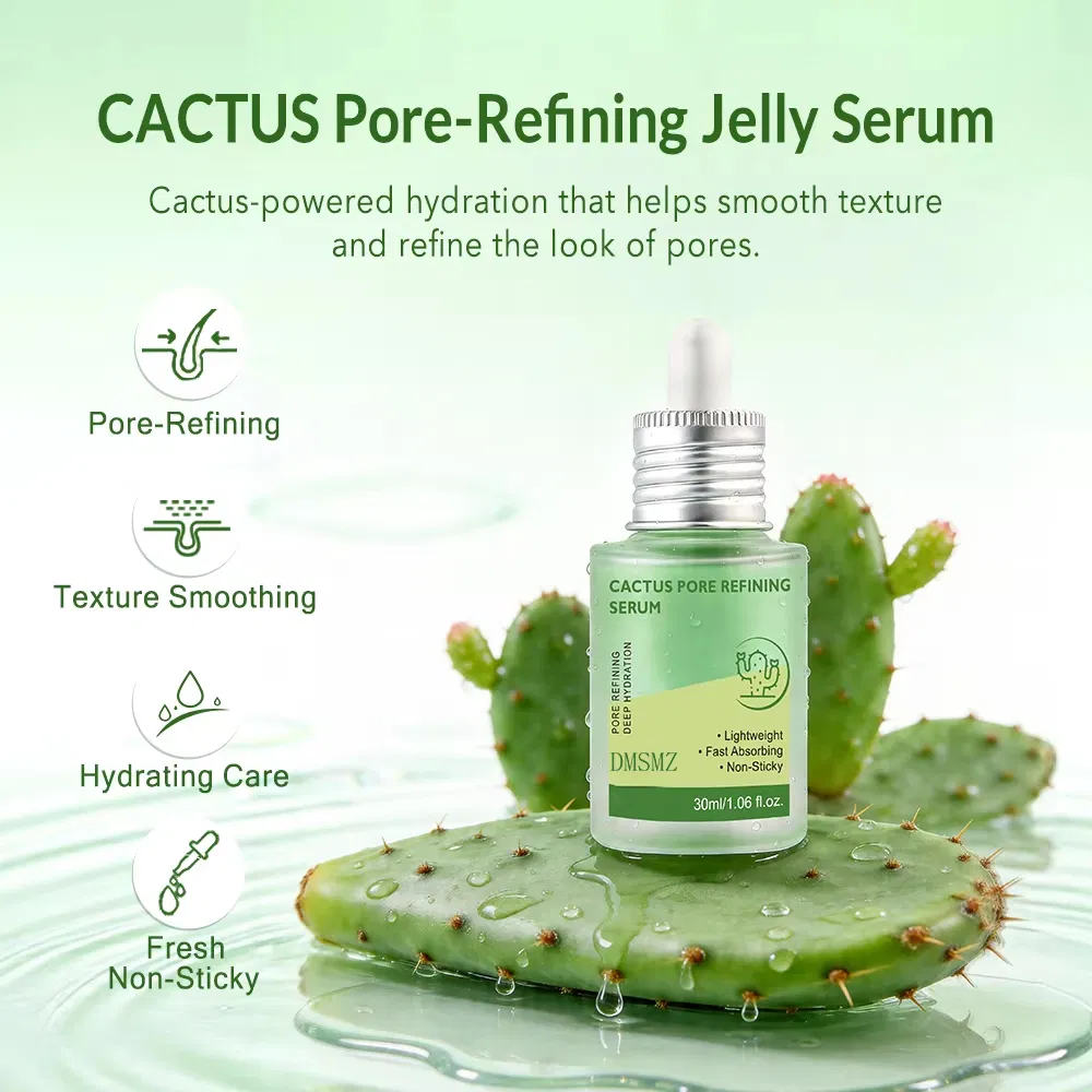 Oil Control Deep Hydration Skin Brightening for Rough Dull Skin Cactus Pore Minimizing Facial Serum