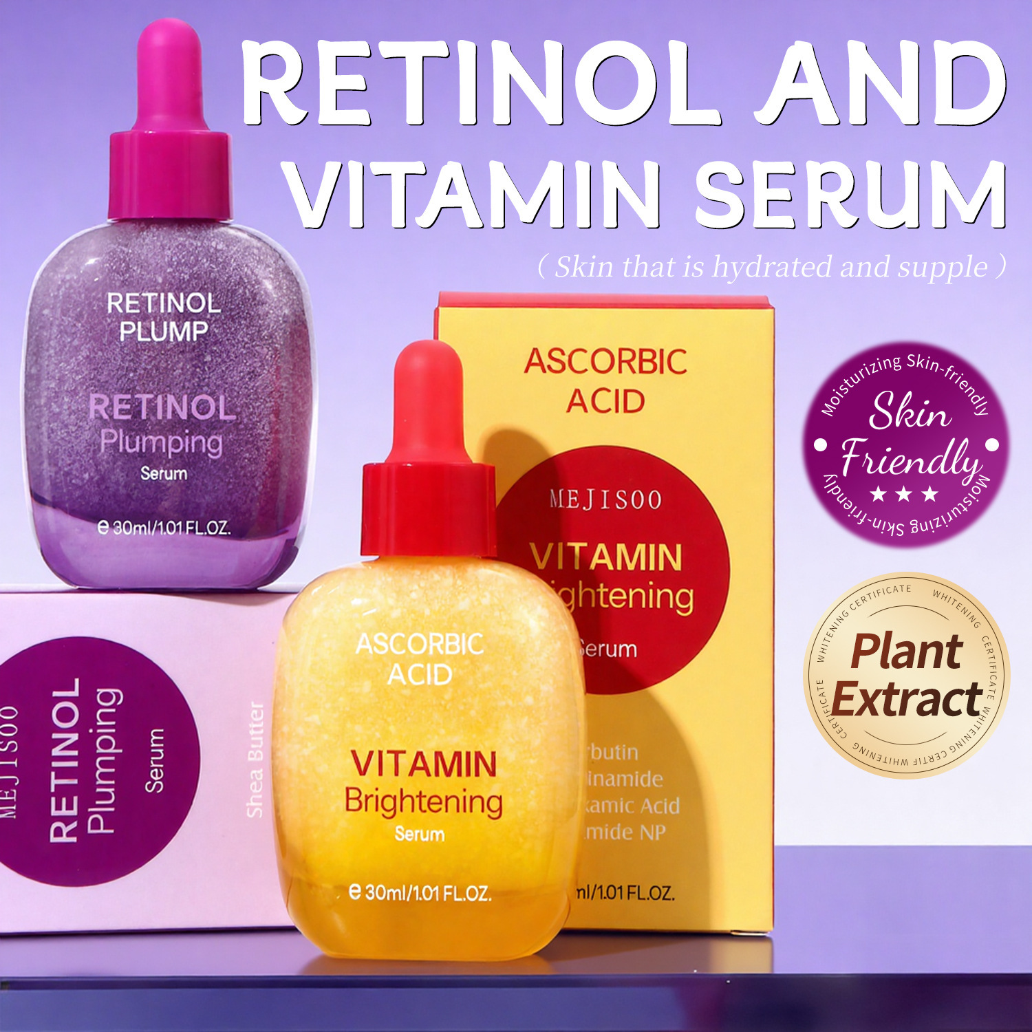 Brightening Vitamin C Face Serum with Niacinamide Dark Spot Corrector Glowing Glass Skin Care Whitening Hydrating Face Serum