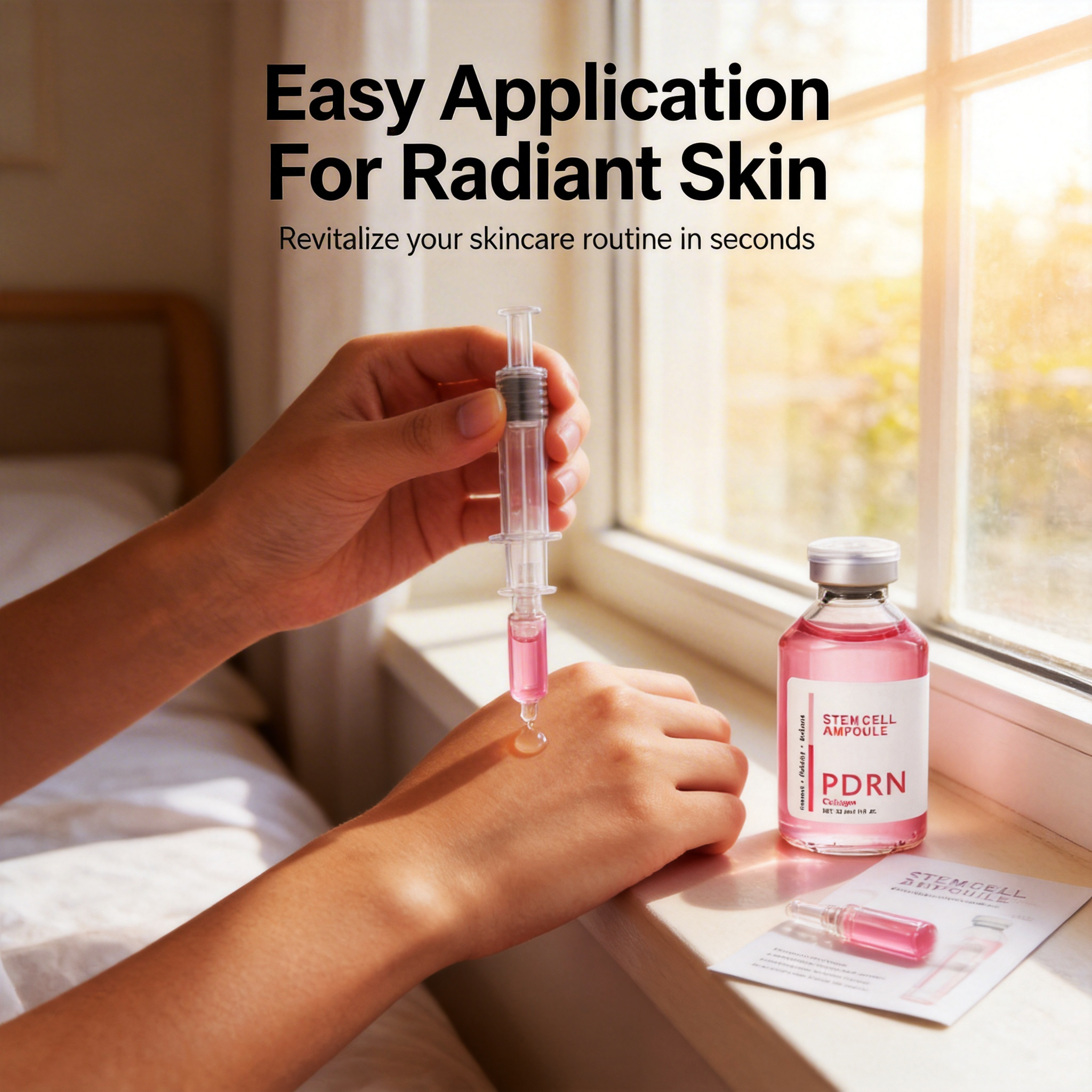 Collagen STEM Cell Serum Moisturizer with Hyaluronic Acid &amp; Vitamin C Anti-Wrinkle 30ml Liquid Face Pink
