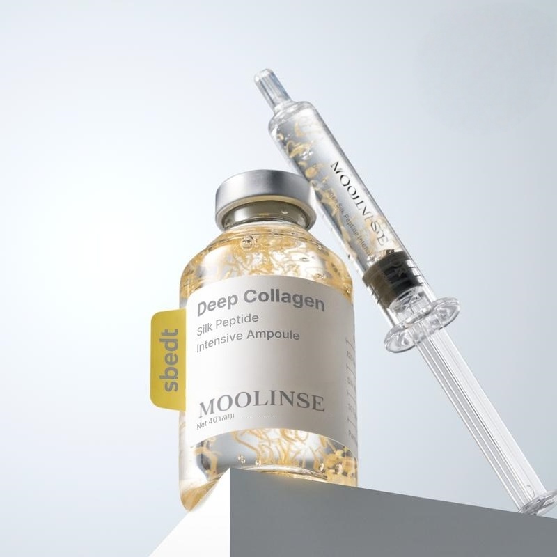 MOOLINSE Deep Collagen Silk Peptide Squalane Facial Ampoule Intensive Lifting Serum Anti-Aging Tightening Firming Hydration