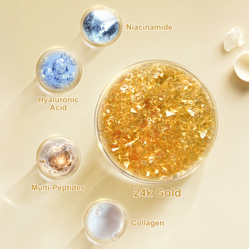 High Quality 24k Gold Serum Peptide Anti-Wrinkle Hyaluronic Acid Facial Skincare Beauty Niacinamide Skin Care Serum For Face