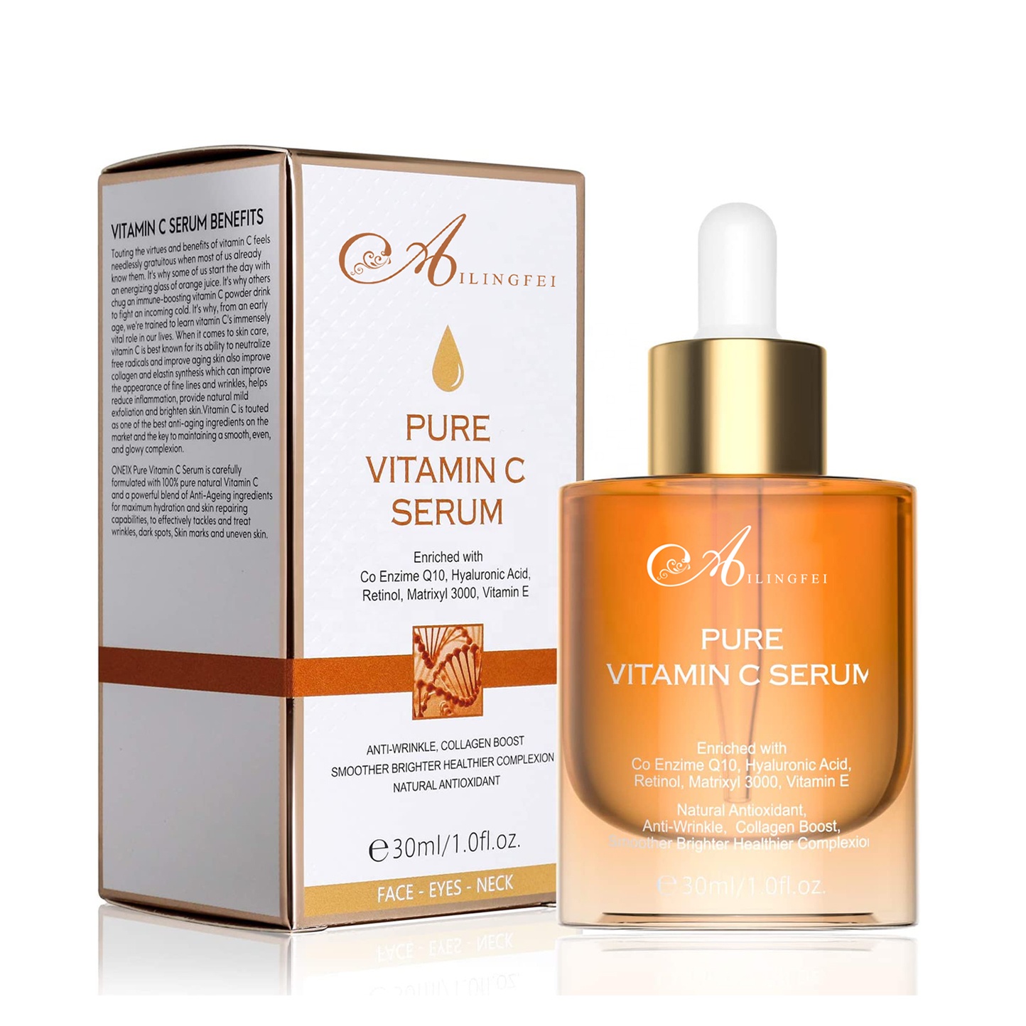Natural Moisturizing Brightening Anti Aging Vitamin C Face Serum Private Label Hyaluronic Acid Facial Serum Vitamin C Serum