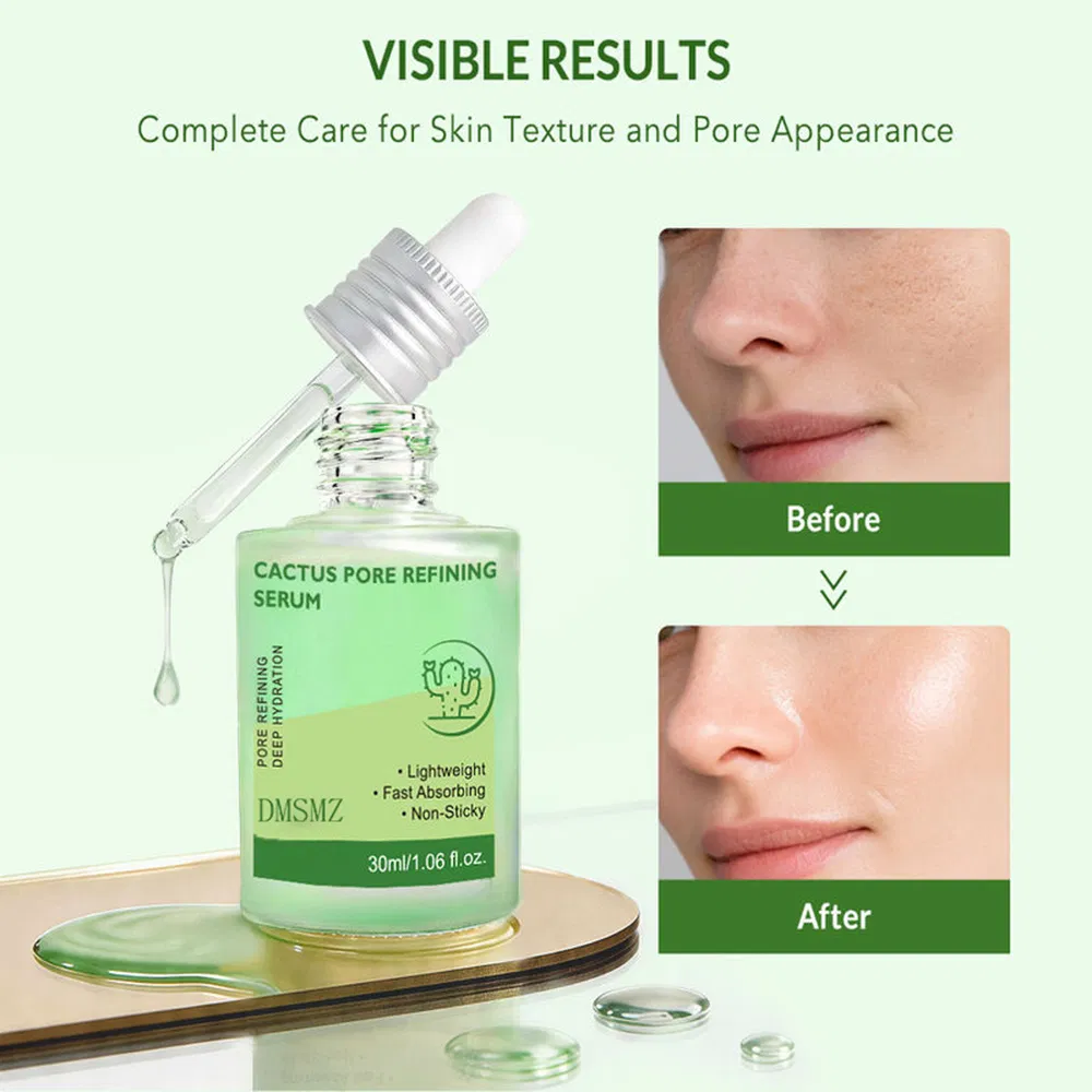 Oil Control Deep Hydration Skin Brightening for Rough Dull Skin Cactus Pore Minimizing Facial Serum