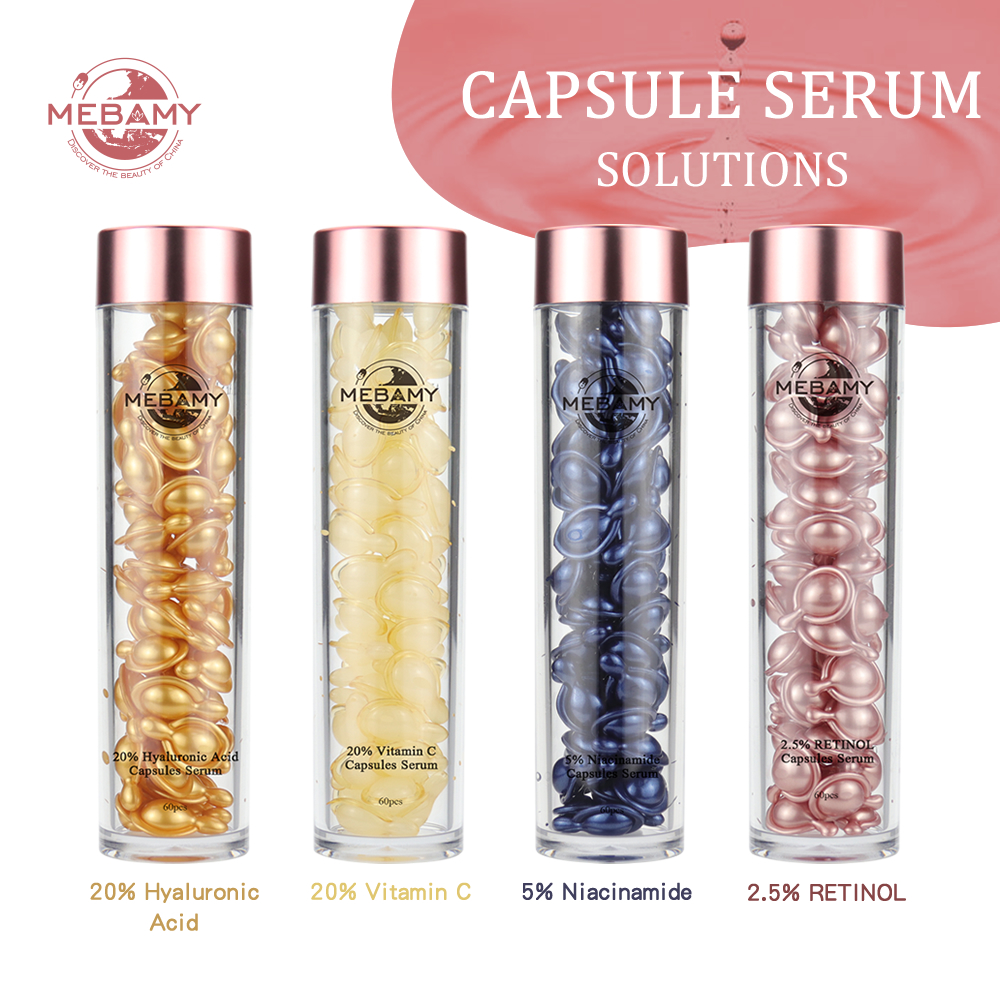 Private Label Face &amp; Body Serum Whitening Anti-Aging Even Skin Tone Shrink Pores Pump Fine Lines Niacinamide Capsules