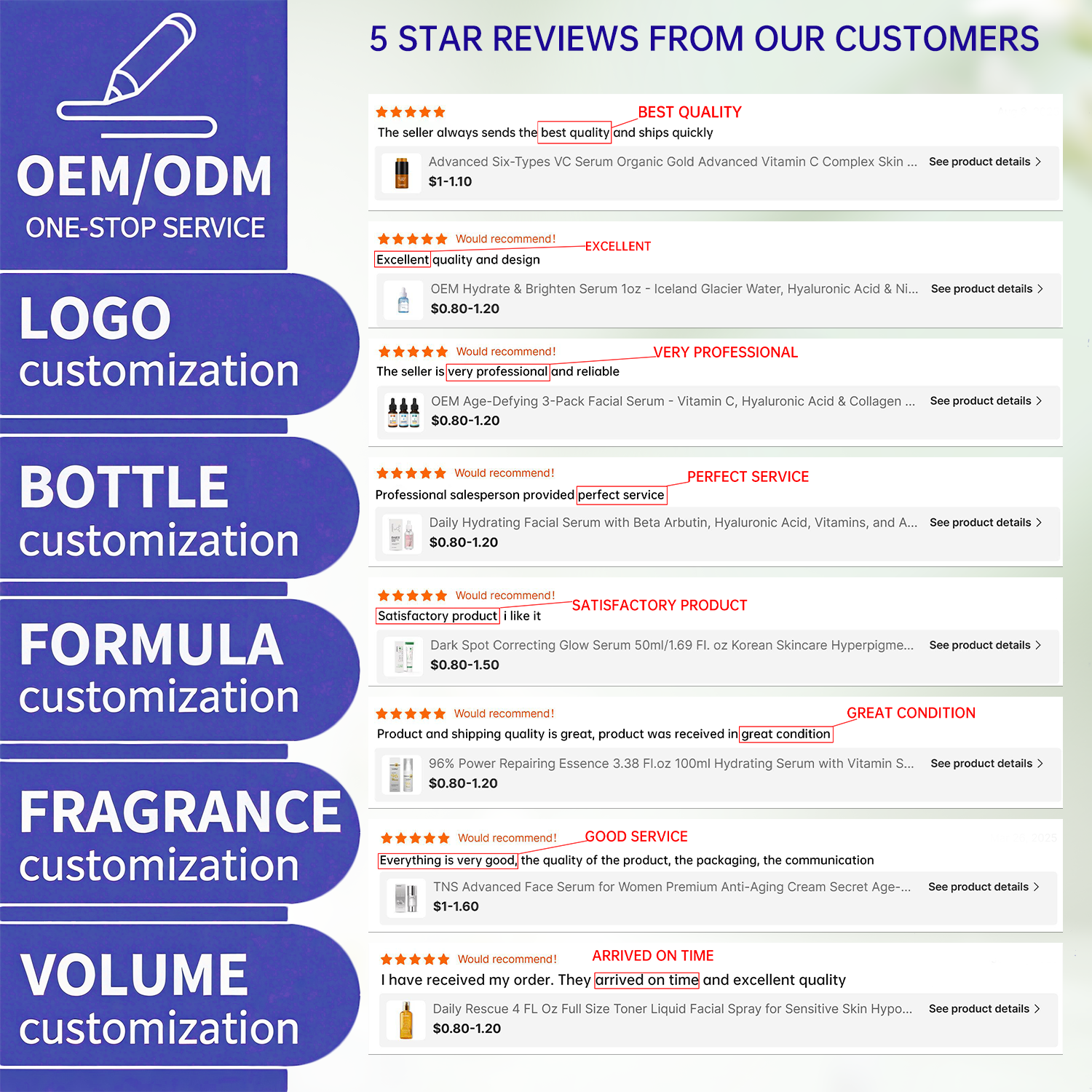 Custom 6X Peptide Collagen Booster Toner Serum with Niacinamide &amp; Hyaluronic Acid Facial Essence for All Skin Types