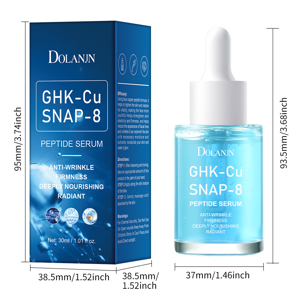 Anti-Aging Repair Copper Peptide GHK-CU Facial Serum Deep Hydration Wrinkle Smoothing Skin Essence Support Dropshipping Service