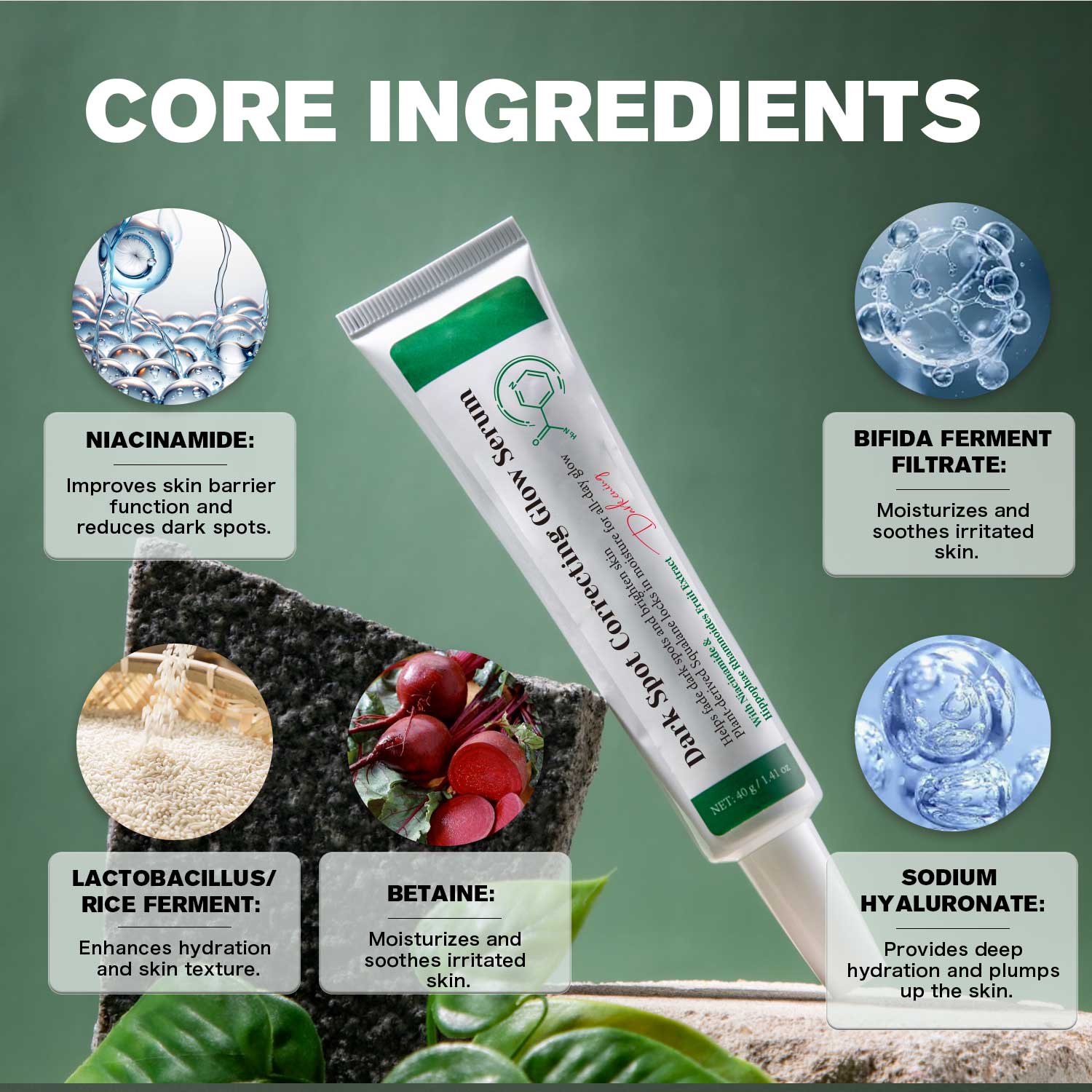Facial Moisturizing Brightening Dark Spot Correcting Dark Spot Correcting Glow Serum for All Skin Types