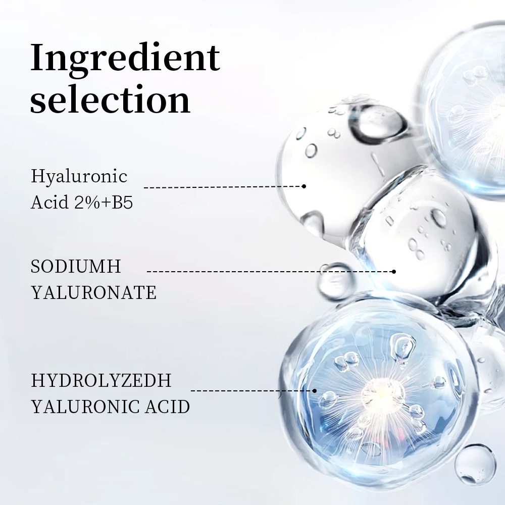 Aiooce Hyaluronic Acid 2%+B5 Beauty Moisturizing Hydrating Glow Anti-Aging Brightening Serum Skin Care For Face Nose Essence