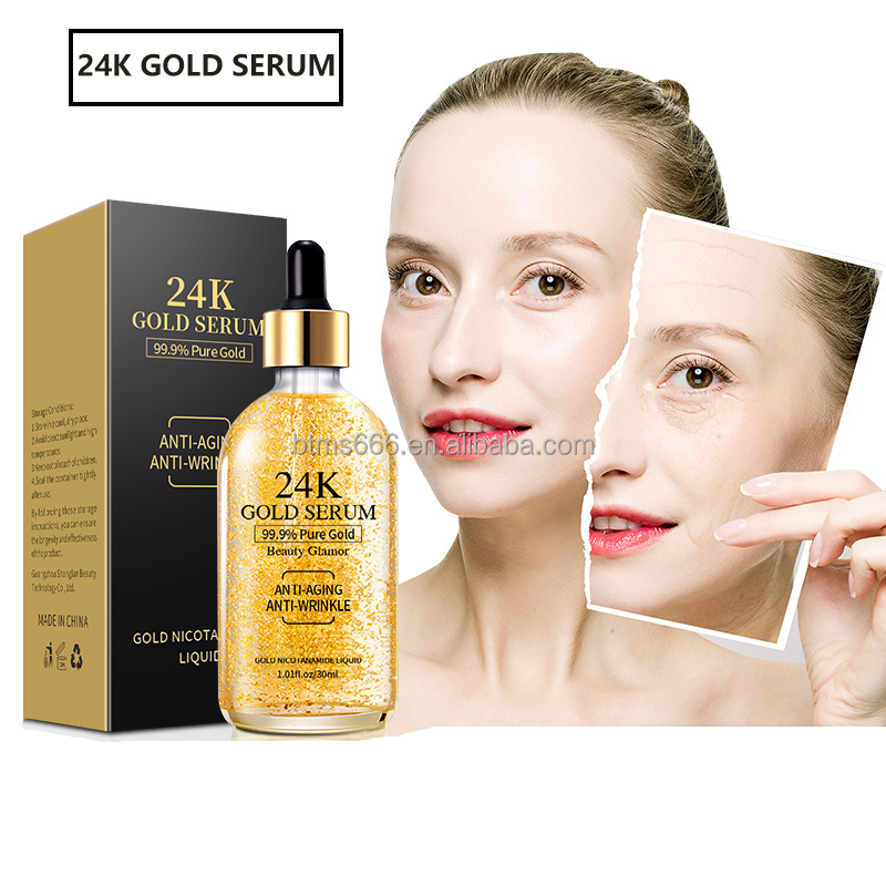 Best Selling 24k Gold Serum Wholesale Niacinamide Face Serum Hydrating Nourishing Lifting Firming 24K Gold Serum For Face