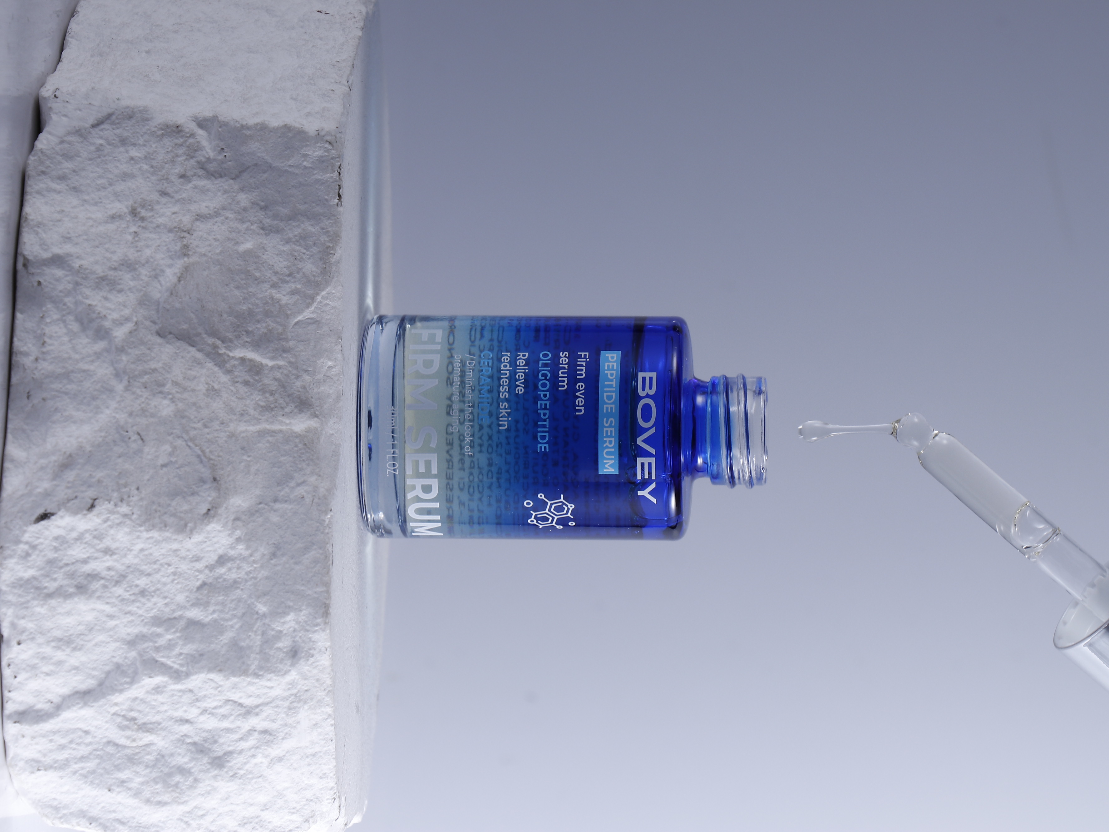 Private Label Organic Copper Peptide Serum Reduces Wrinkles Fine Lines Firming Collagen Face GHK-Cu Blue Copper Peptide Serum