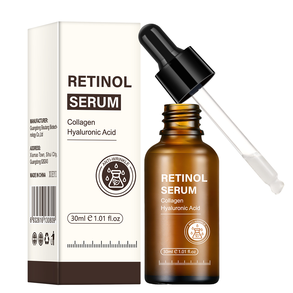Retinol Collagen Hyaluronic Acid Facial Serum 30ml Anti Aging Skin Brightening Firming Wrinkle Reducing OEM Private Label