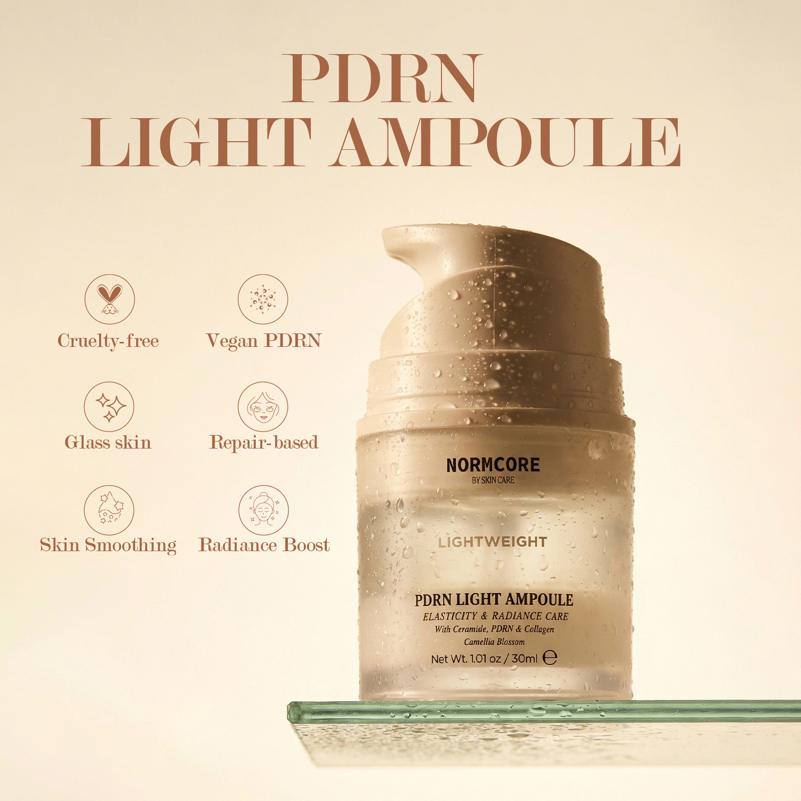 Wholesale Rose PDRN Light Brightening Skincare Ceramide Ampoule Face Serum