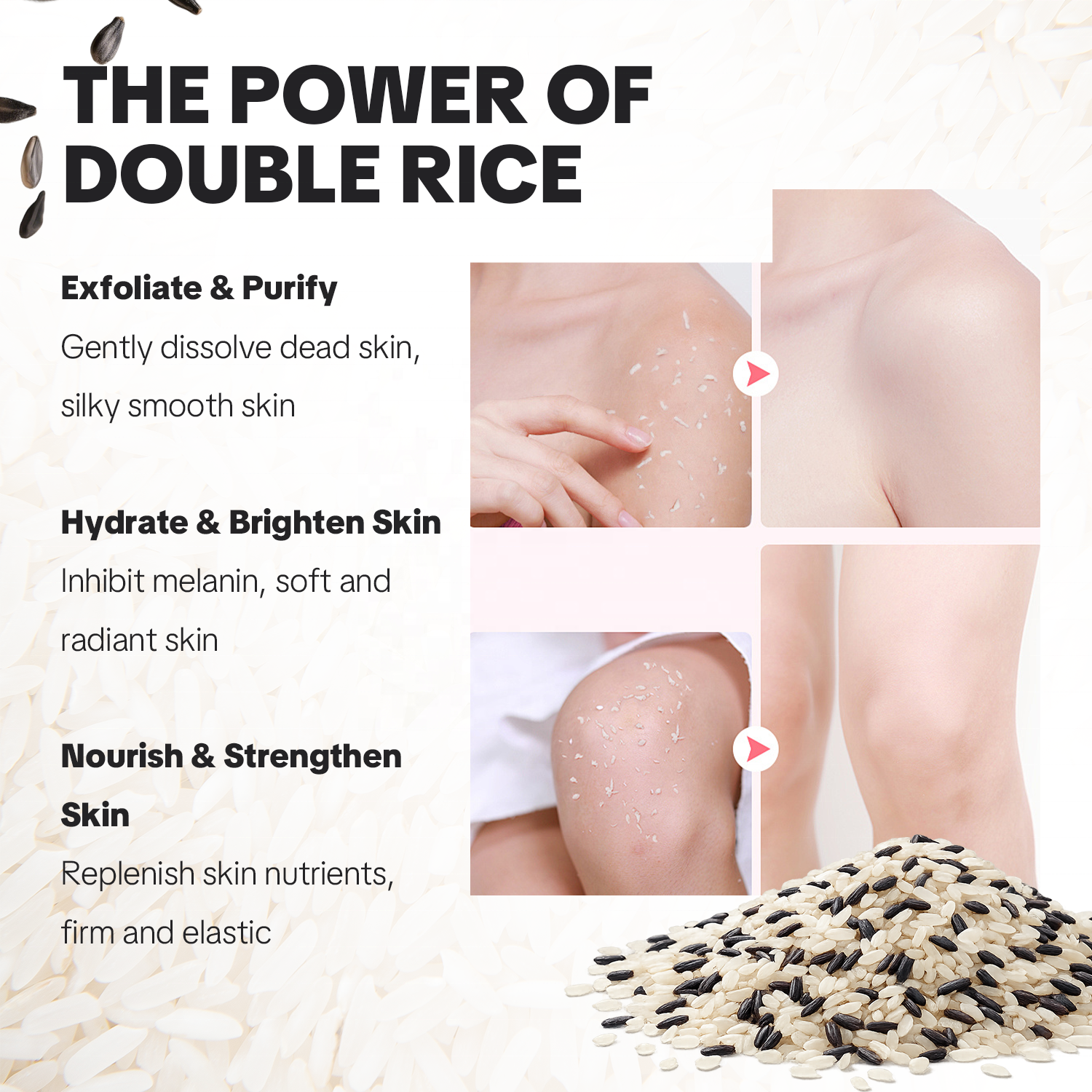 Private Label Facial Peel Shot Glow Dead Skin Cell Remover White Rice Peeling Acid Exfoliating Serum for All Skin Types