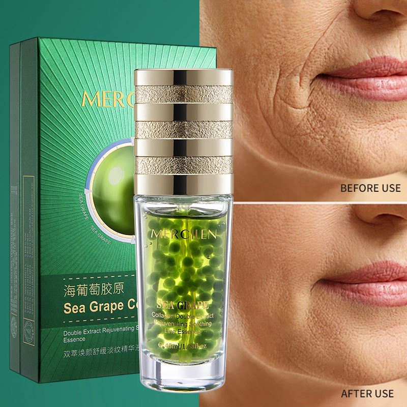 Hot Sales OEM/ODM Firming Anti-Aging Serum Sea Grape Peptides Lightening Oil Cream Face Skin Whitening Anti-Wrinkle Aging Serum