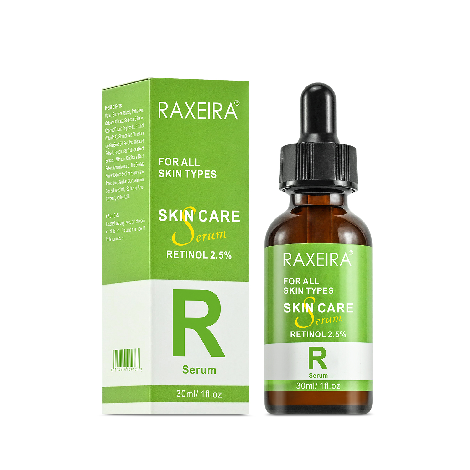 Wholesale 2.5% Retinol Serum With Vitamine C Hyaluronic Acid and Collagen Reduce Fine Lines and Increase Frim 30 ml