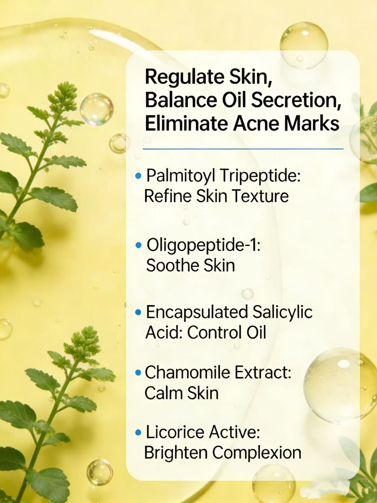 Peptide Oil Control Acne Clear Serum - Oil Balancing Blemish Reducing for Combination Skin