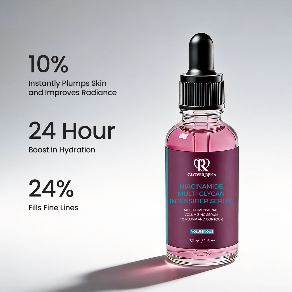CLOVER RENA Organic Tranexamic Acid Intensifier Anti-Aging Multi-Glycan Face Serum with Purple Rice &amp; Hyaluronic Acid 30ml