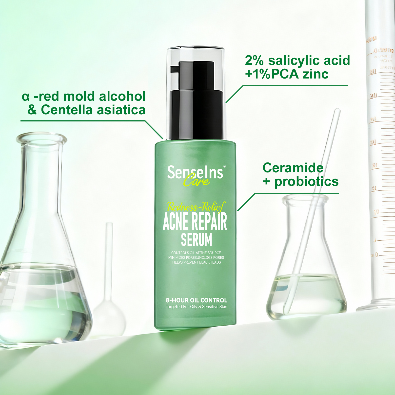 Hot Selling Acne Repair Serum Private Label Organic Soothing Whitening Acne Remove Anti-Acne Dark Spots Correcting Face Serum