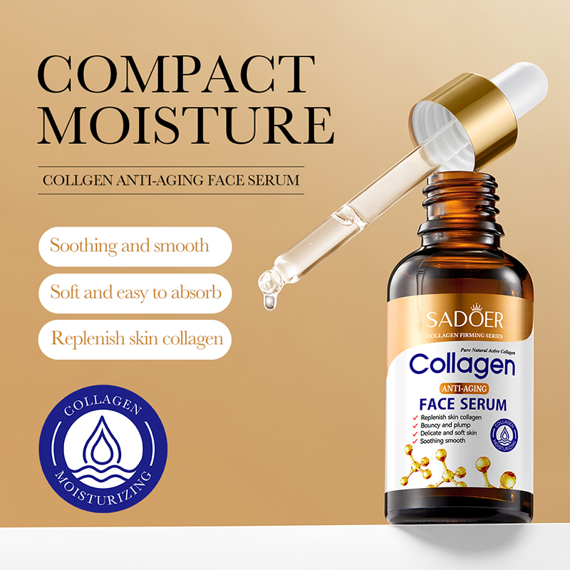 Private Labels SADOER Collagen Anti-wrinkle Facial Serum Face Skincare Beauty Products Essence Firming Moisturizing Nourishing