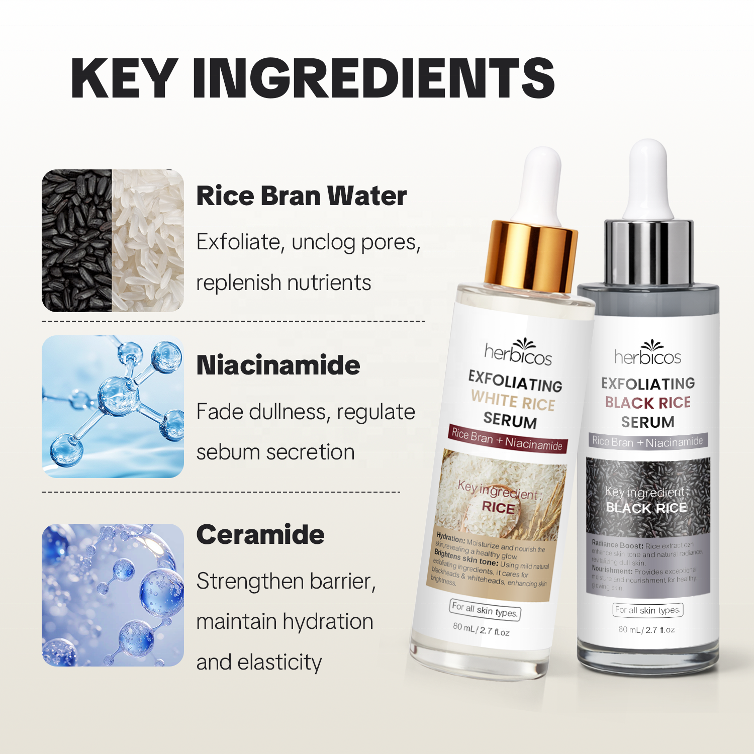 Private Label Facial Peel Shot Glow Dead Skin Cell Remover White Rice Peeling Acid Exfoliating Serum for All Skin Types