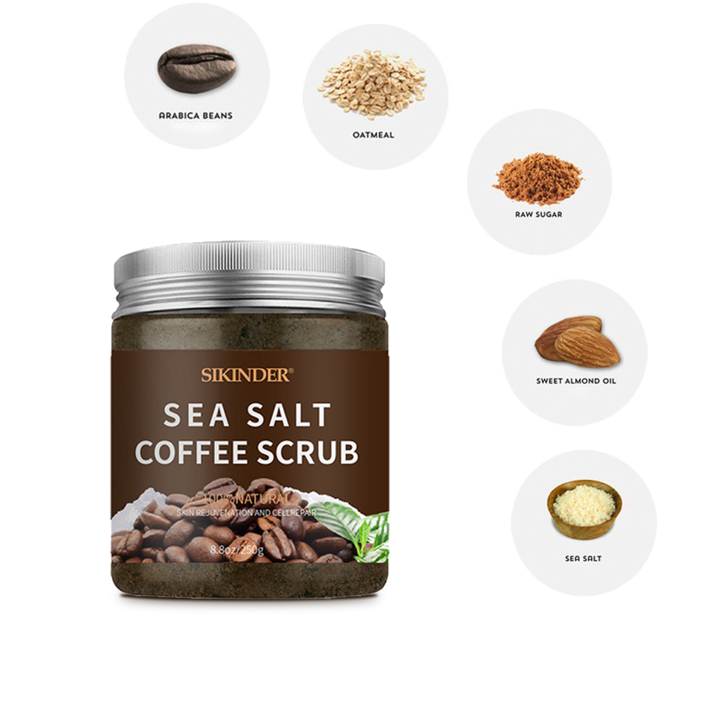 Facial Scrub Oem Coffee Scrub With Dead Sea Salt | All Natural Exfoliating Body Scrub For Beauty SkinCare Products