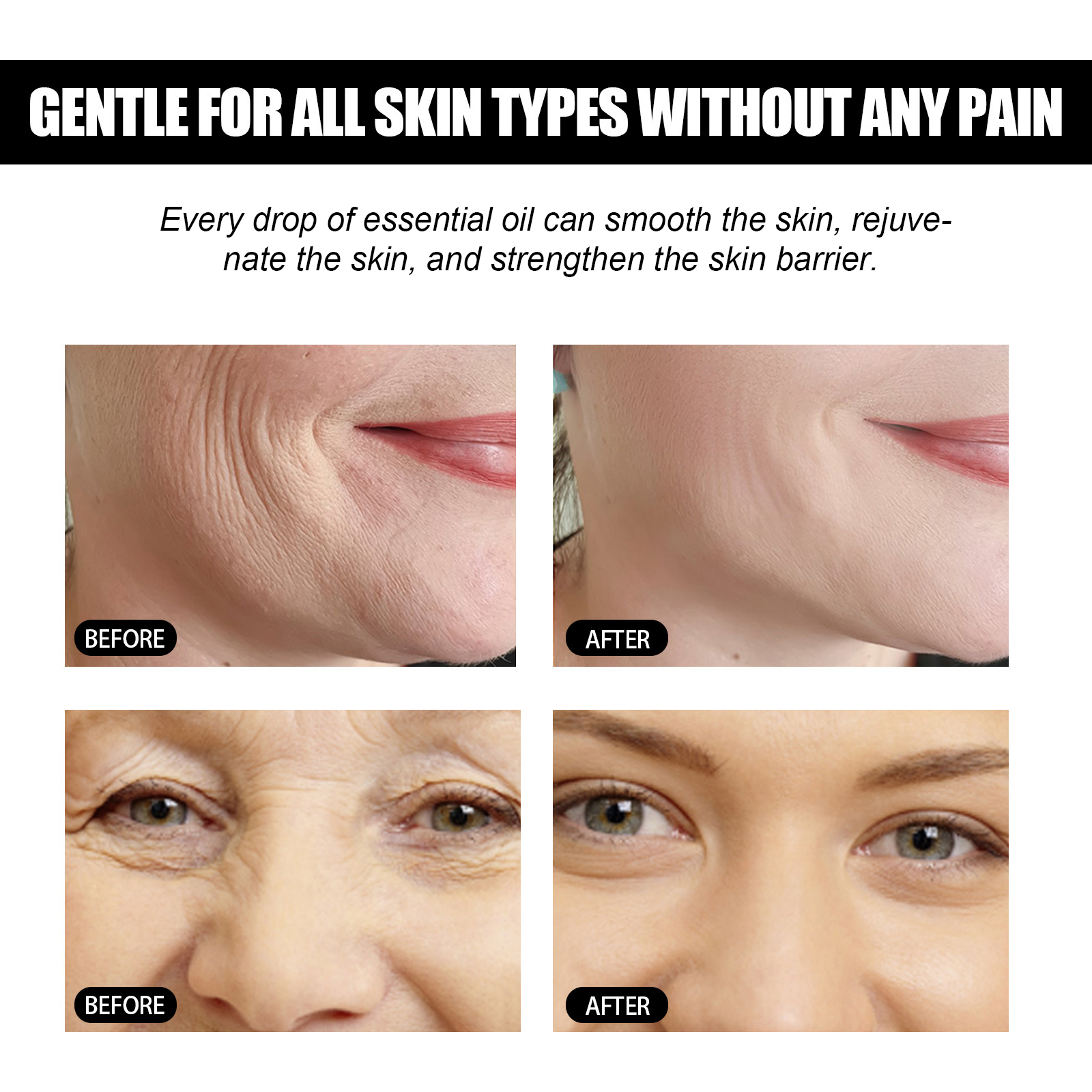 Firming Wrinkle Smoothing Instant Face Wrinkle Fading Moisturizing Skin Care Instant Facial Firming Lifting Essential Oil