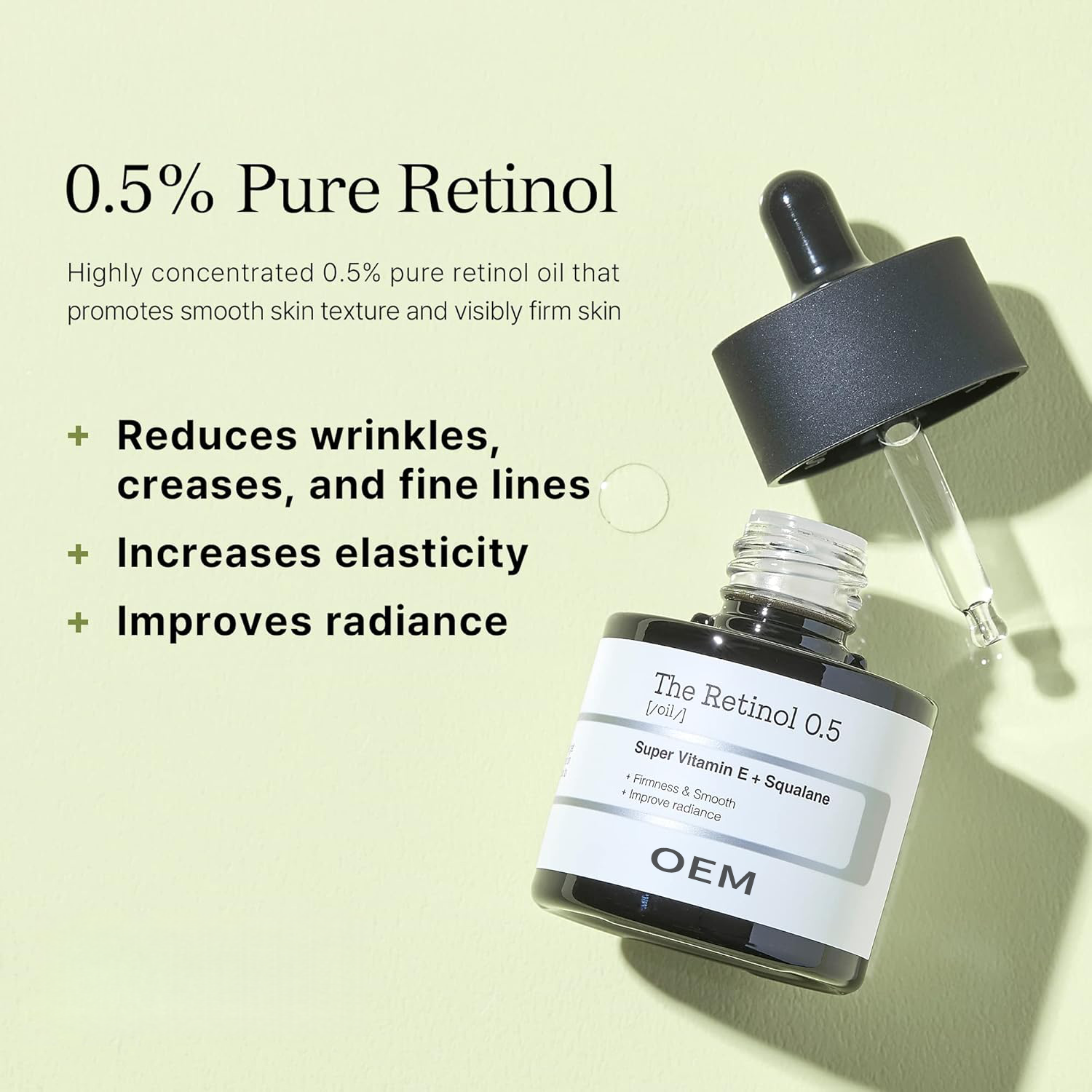 OEM 0.5 Retinoid Face Serum Anti Aging Wrinkle Care Smoothing Skin Texture Serum