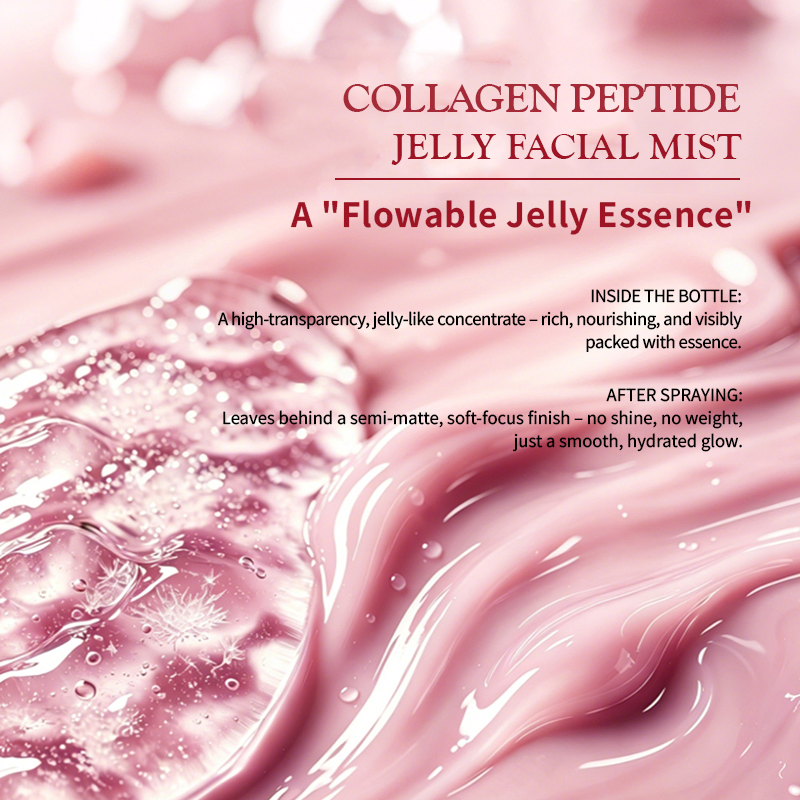 Private Label Brightens Evens Tone Repairs Barrier Collagen Peptide Jelly Facial Mist for Boosts Elasticity Fade Dry Lines