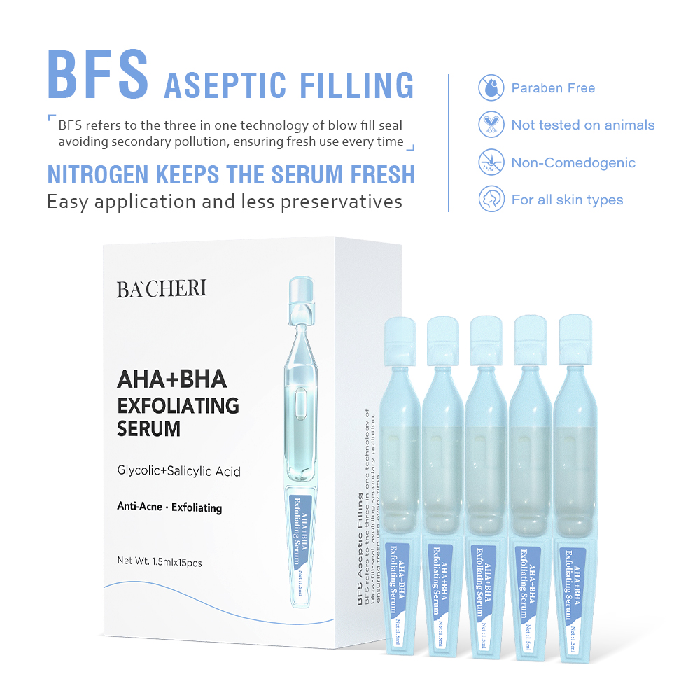 Kangrong Private Label Whitening Aloe Vera Acne Scar Resurfacing Exfoliating AHA BHA Salicylic Kojic Acid Facial Serum Ampoules