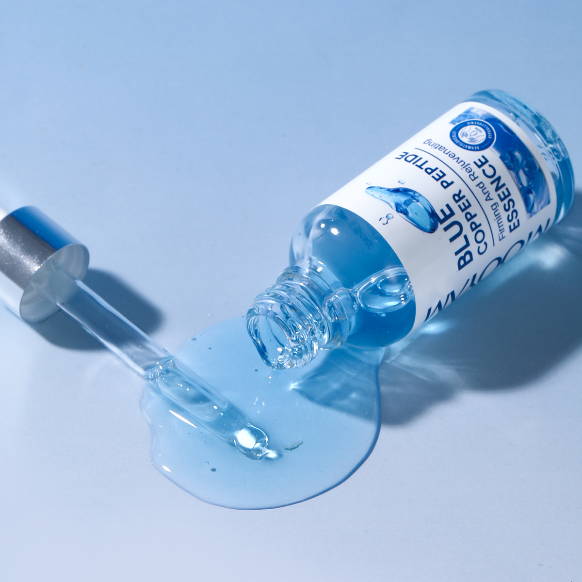 Private Label Facial Serum Tightening Repairing Collagen Boosting Blue Copper Peptide Serum With Hyaluronic Acid