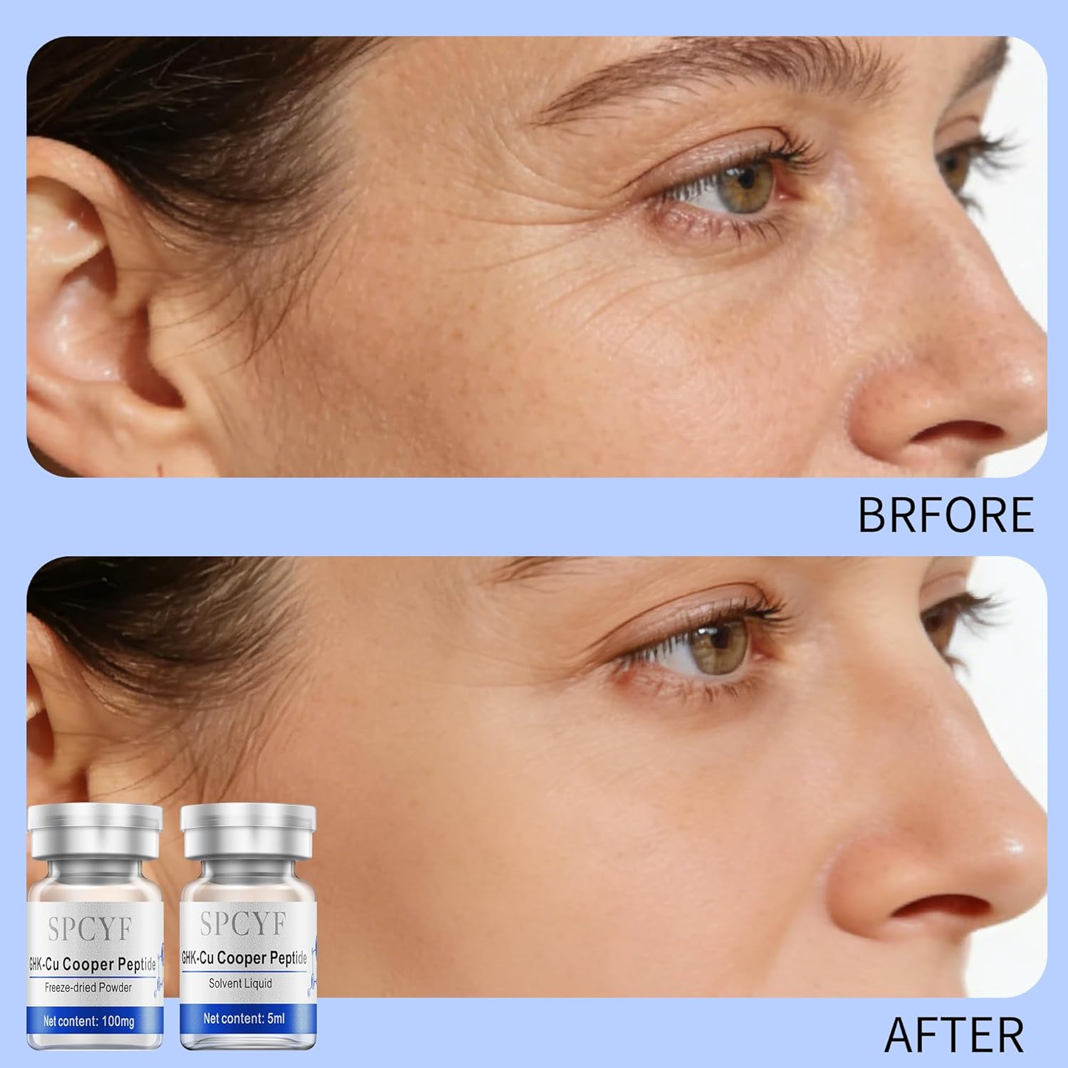 OEM Copper Peptides Serum Face Repairing Tightening Collagen Boosting GHK-Cu Peptide Hyaluronic Acid Anti-Aging Skincare