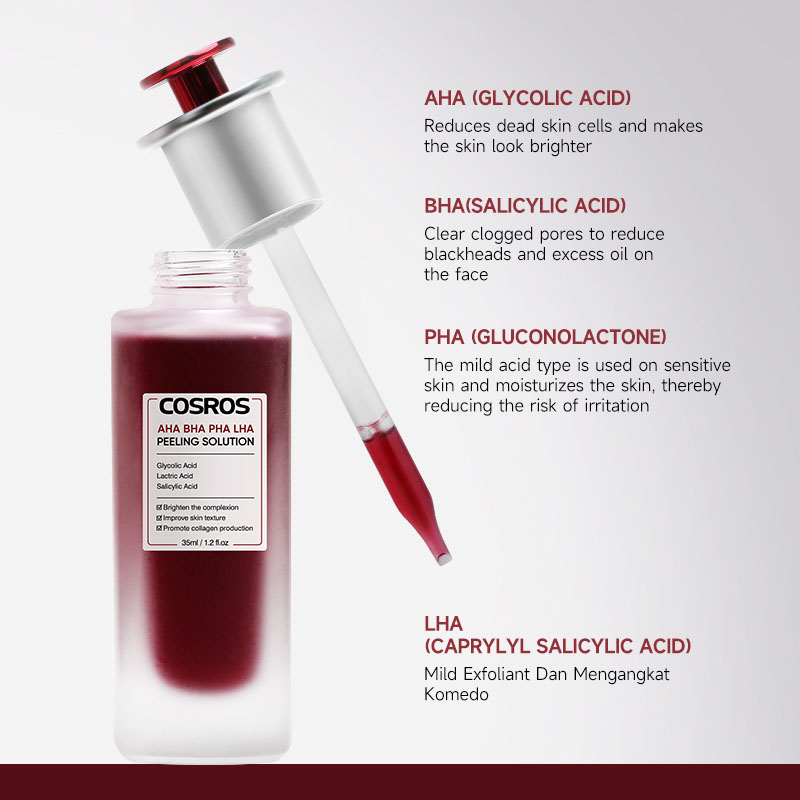 OEM Private Label Peeling Solution 30ml AHA BHA Exfoliating Liquid Exfoliant Facial Serum for Face Care Products