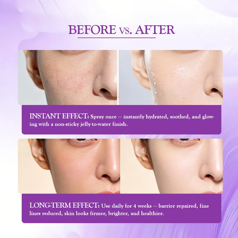 OEM Caviar Jelly Serum Mist Hydrating Revitalizing Face Spray Firming Skin Fade Fine Lines Improve Dull Brightening Facial Serum