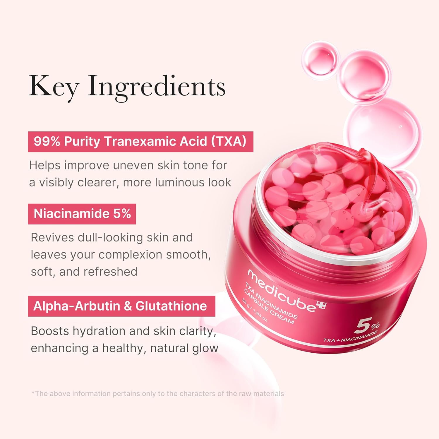 Medicube TXA + Niacinamide &amp; Vitamin C Squalene Night Cream Dual Radiance Moisturizer for Even Skin Tone Texture &amp; Hydration