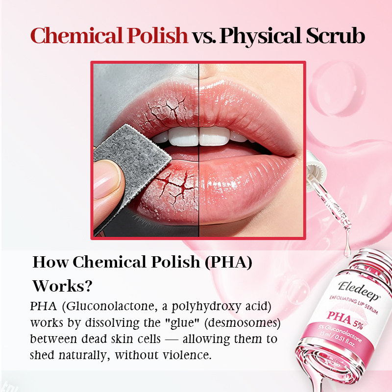 Custom Logo Advanced Rejuvenating Pha 5% Exfoliating Lip Brightening Serum Hydrating Overnight Lip Gentle Exfoliator Treatment