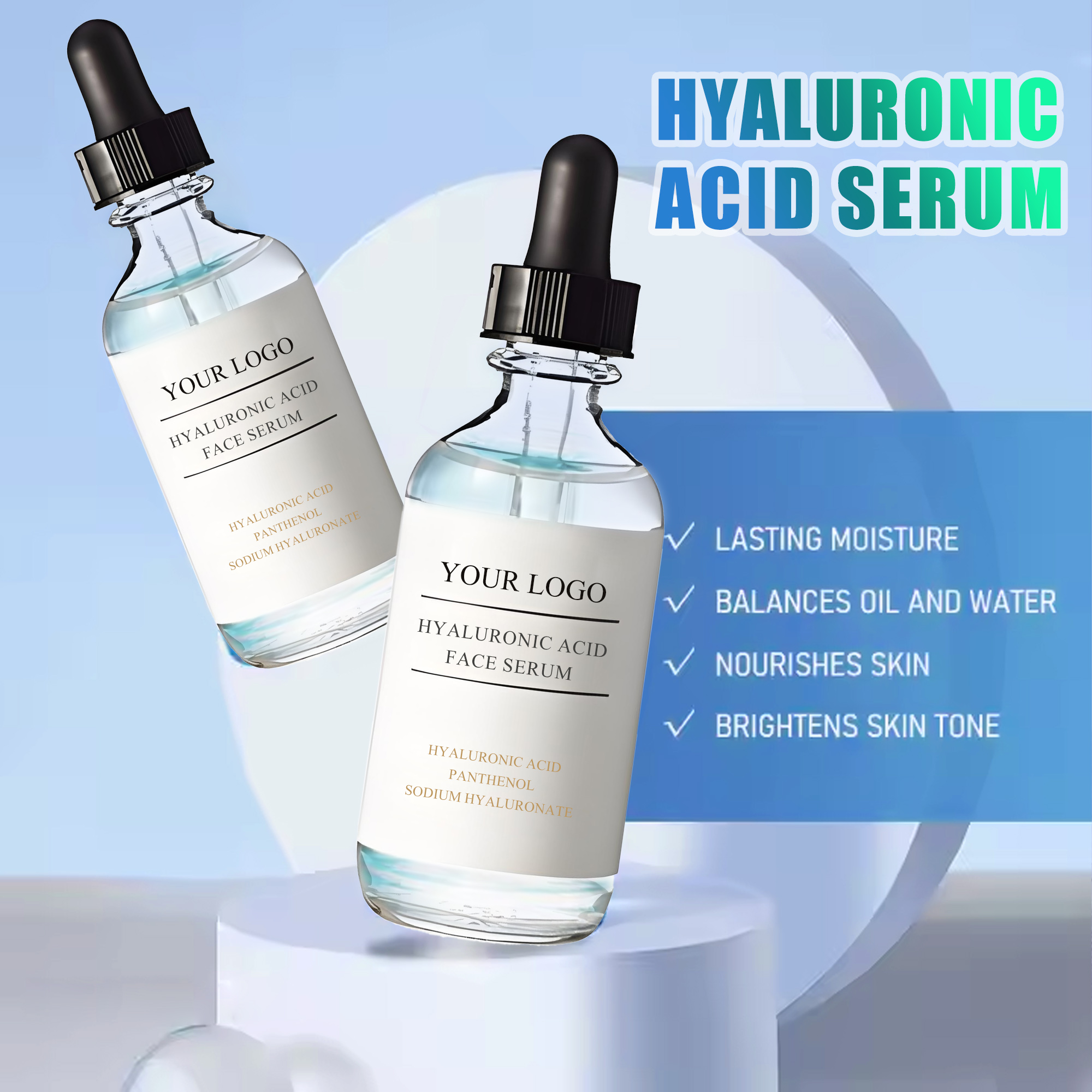OEM/ODM Hyaluronic Acid B5 Vitamin Serum Custom logo 30ml Lightening Face Serum for Skin Barrier Repair &amp; Moisturizing Wholesale