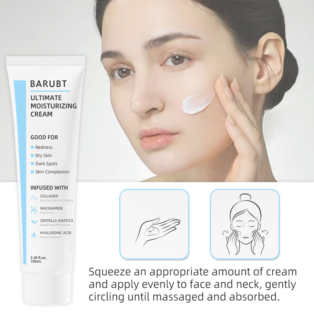 Explosions ULTIMATE Hyaluronic Acid &amp; Niacinamide Face Cream with Vitamin C-Daily Moisturizing for Women All Skin Types