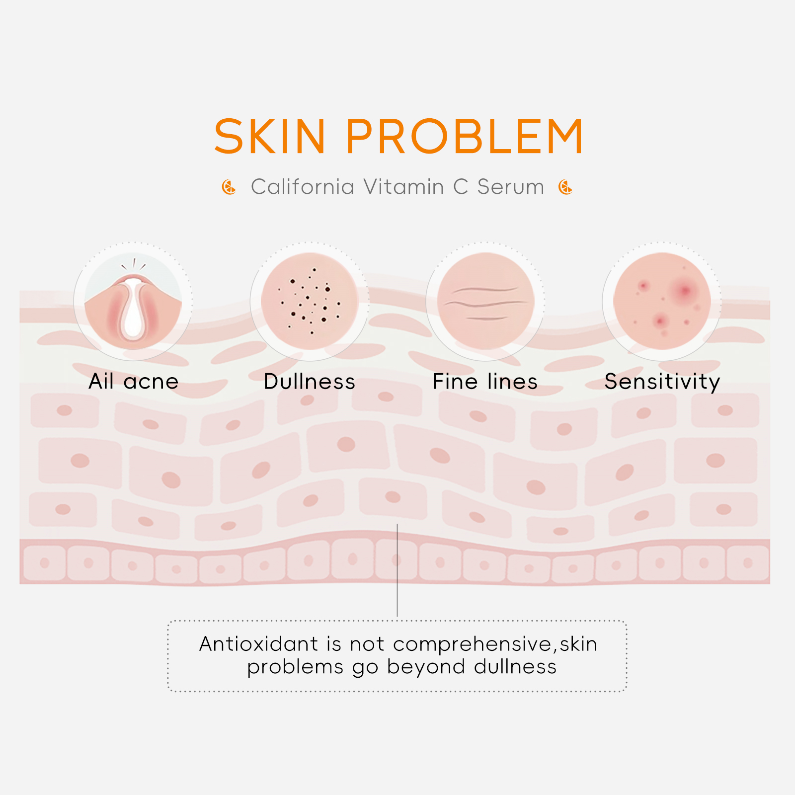 LAIKOU Hot Sale Face Care Serum Beauty Facial Vitamin C Brightening Serum With Vitamin E Hyaluronic Acid Serum for Face