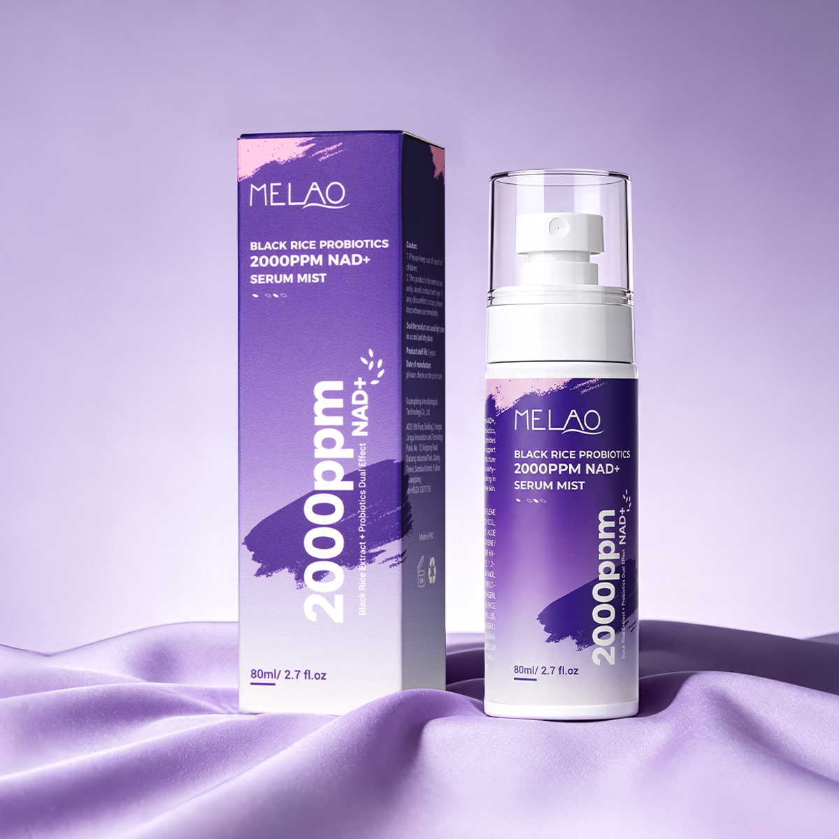Vegan Sensitive Skin Hydrating &amp; Plumping Ceramide Skin Barrier Repair Black Rice Probiotics 2% NAD+ Serum Mist