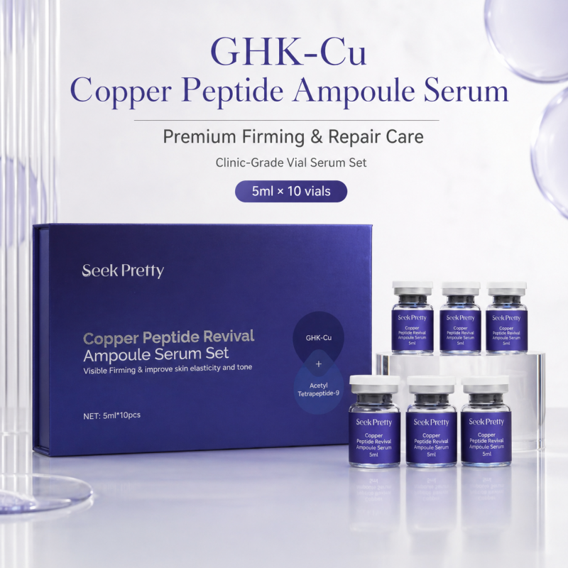 Seek Pretty GHK Cu Vial Blue Copper Peptide Face Serum Anti-Aging Moisturizing Repairing for Skin Care Serum Facial Care