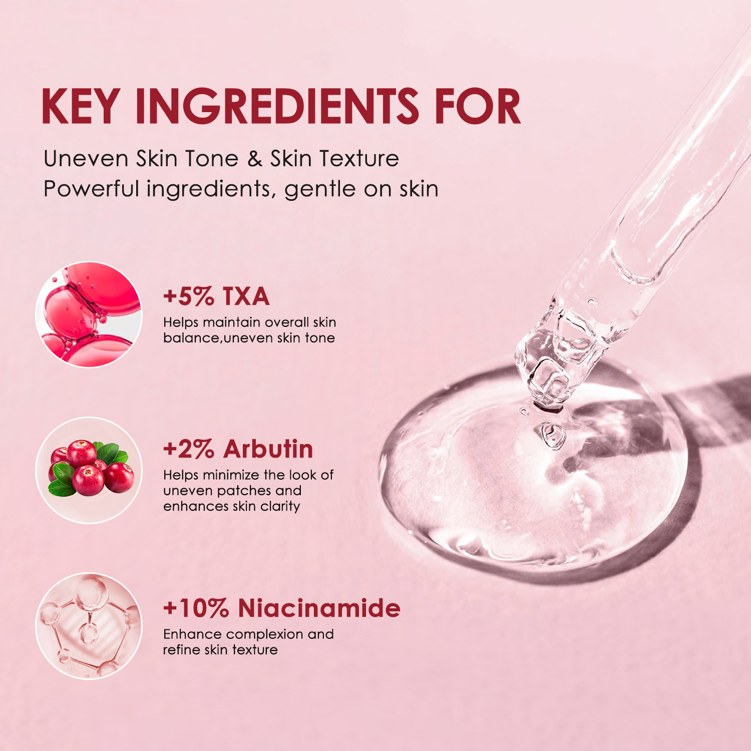 TXA 5%+ Niacinamide 10% Dark Spot Correcting Serum for After Spot Care All-in-One Daily Korean Skincare Serum Uneven Skin Tone
