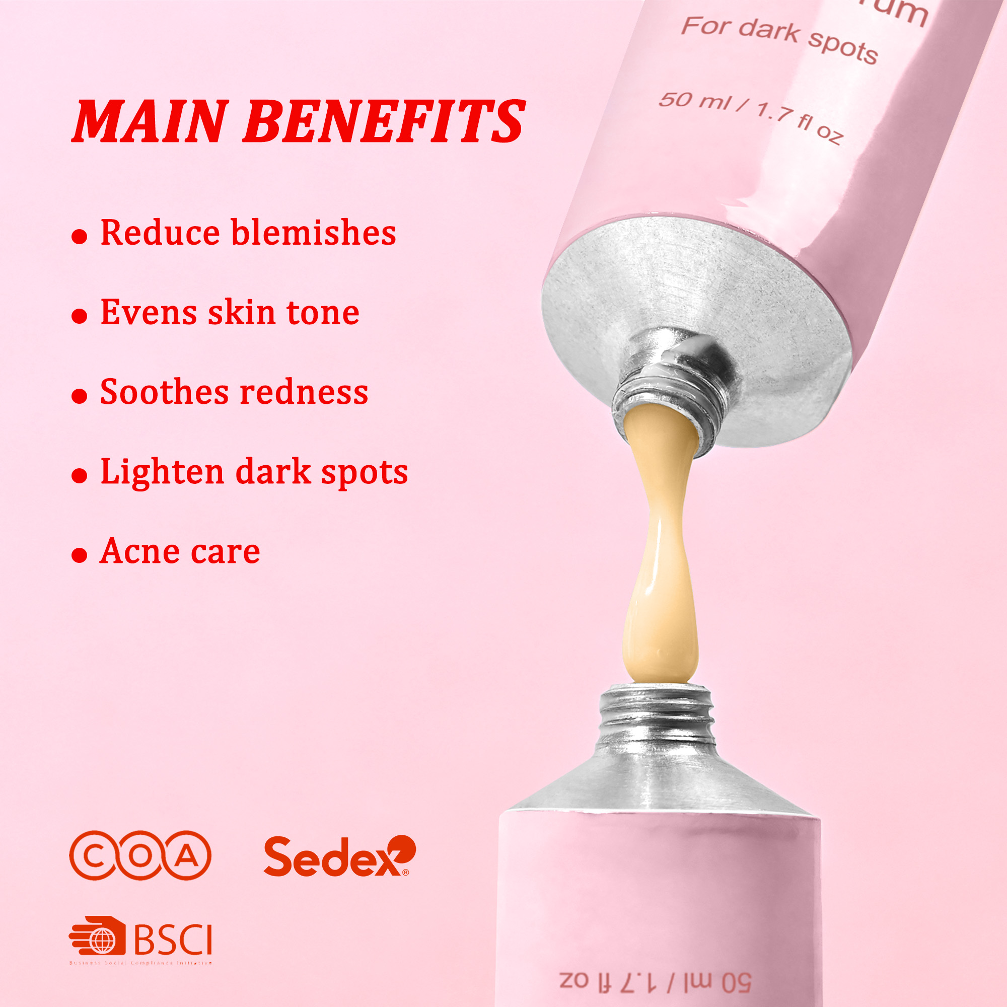 Custom Natural Niacinamide Tranexamic Acid Arbutin Serum Dark Spot Hyperpigmentation Correcting Brightening Even Skin Tone