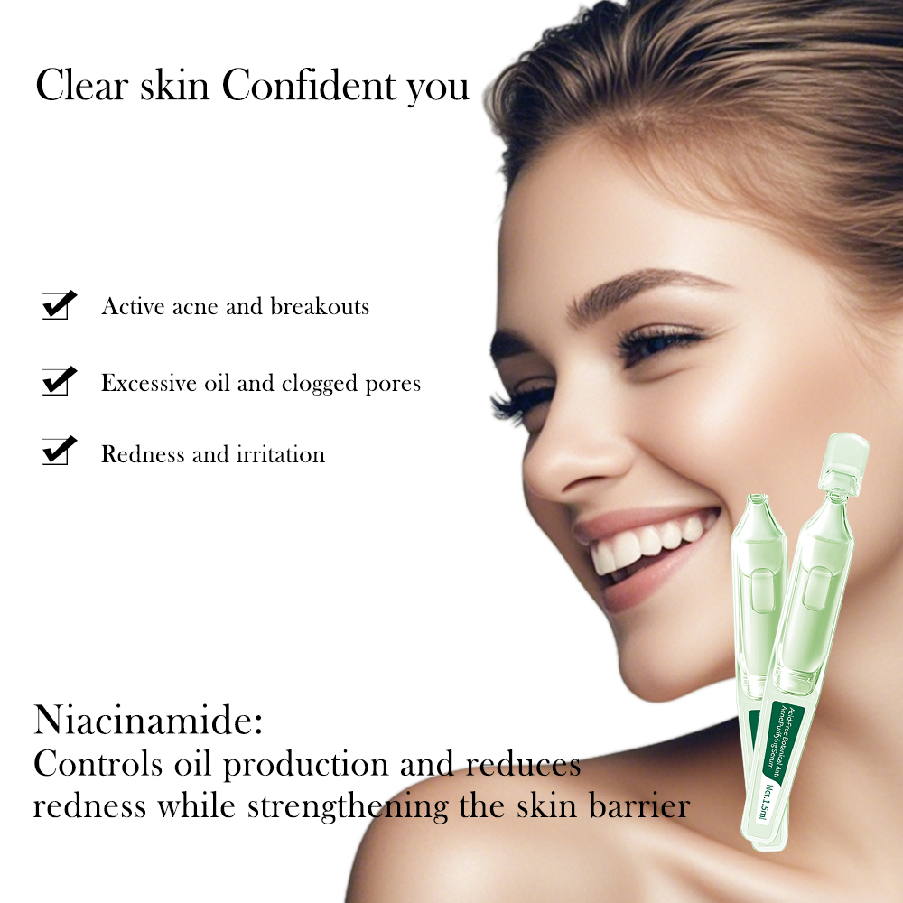 Strength Acid-Free Botanical Anti Acne Purifying Face Serum with Niacinamide Reduces Redness for Acne-prone Skin
