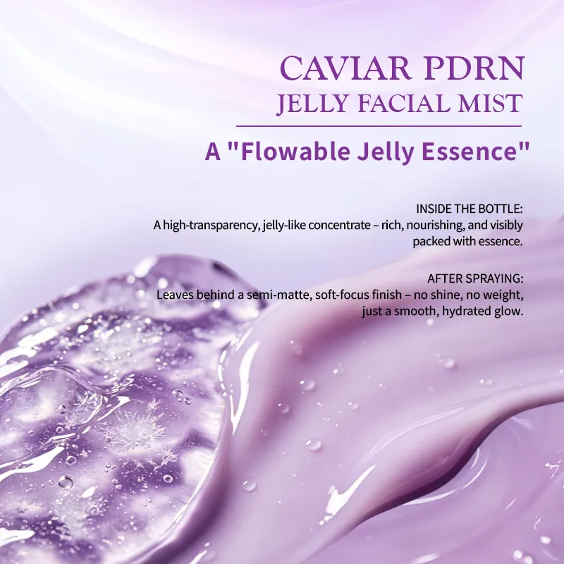 OEM Caviar Jelly Serum Mist Hydrating Revitalizing Face Spray Firming Skin Fade Fine Lines Improve Dull Brightening Facial Serum