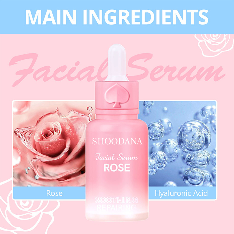 Organic Anti-Aging Vitamin C Niacinamide Serum Beauty Cosmetic with Rose Hyaluronic Acid &amp; Collagen for Facial Whitening