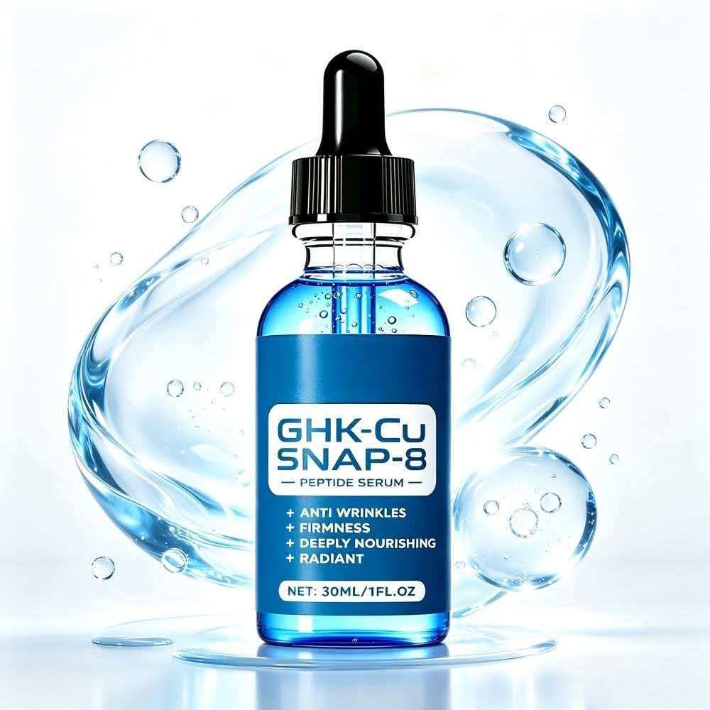 Private Label 30ml GHK-Cu Snap-8 Copper Peptide Vitamin C Facial Serum Hyaluronic Acid Anti-Aging Repair Firming Hydrating OEM