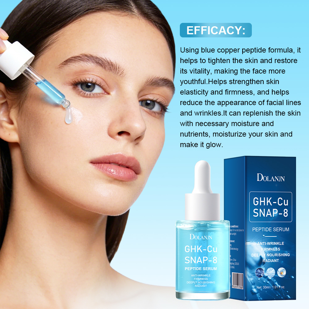 Anti-Aging Repair Copper Peptide GHK-CU Facial Serum Deep Hydration Wrinkle Smoothing Skin Essence Support Dropshipping Service
