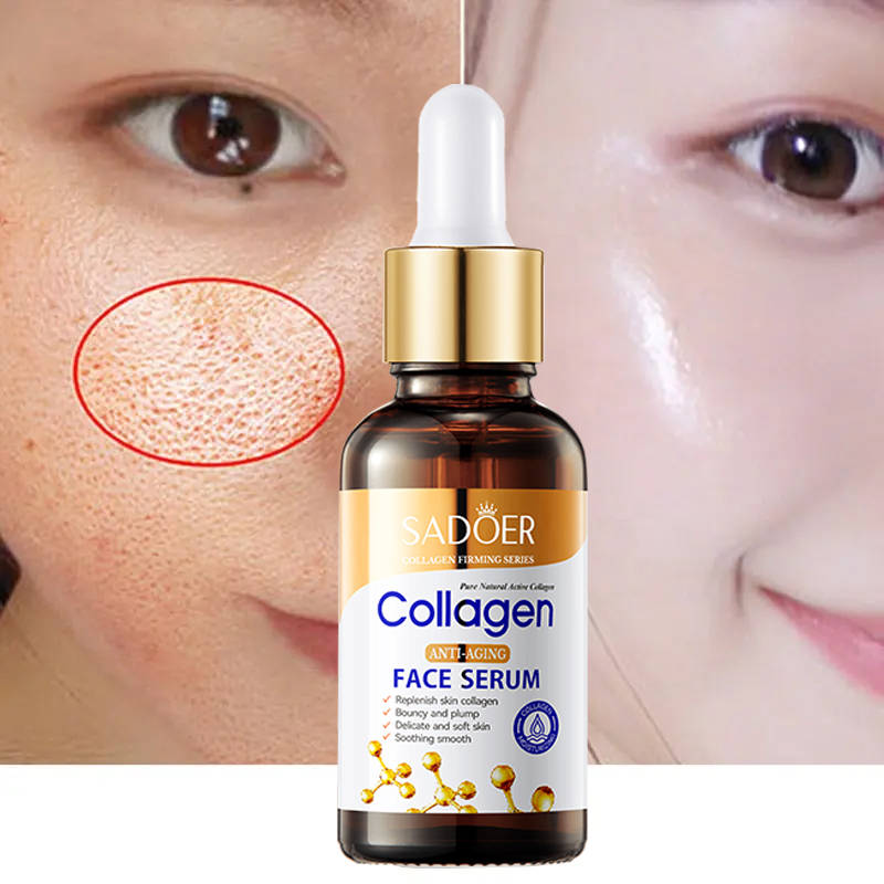 Private Labels SADOER Collagen Anti-wrinkle Facial Serum Face Skincare Beauty Products Essence Firming Moisturizing Nourishing