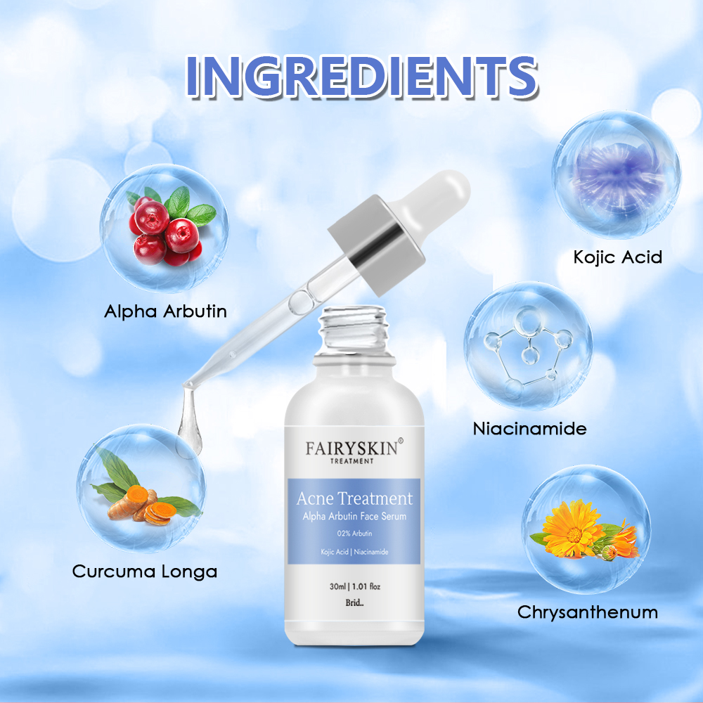 OEM Anti Acne Serum for Skin Care Kojic Acid Private Label Whitening Alpha Arbutin Face Serum for Anti Acne Products