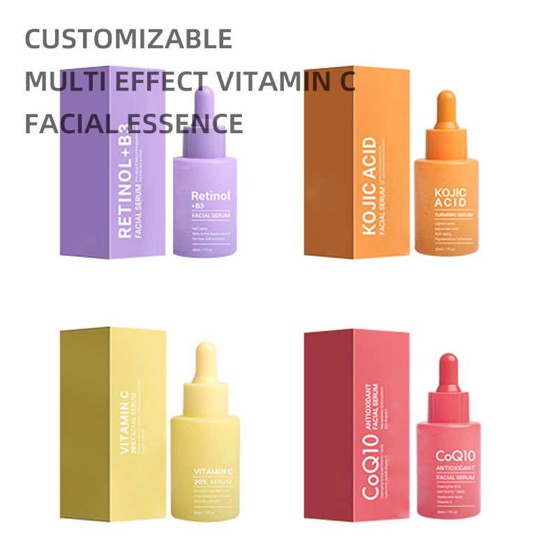 Customizable logo Multi Effect Vitamin C Facial Essence Kojic Acid Serum Vitamin c Turmeric Whitening and Black Spots Removal